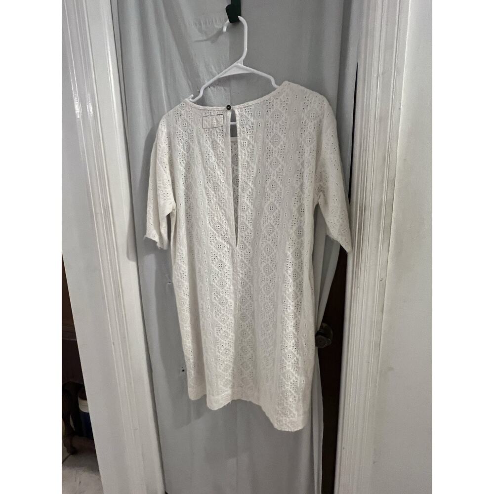 current elliott Shirt Dress eyelet NWT 0 /xs $258 Dirty White Key Hole Back - Picture 6 of 8
